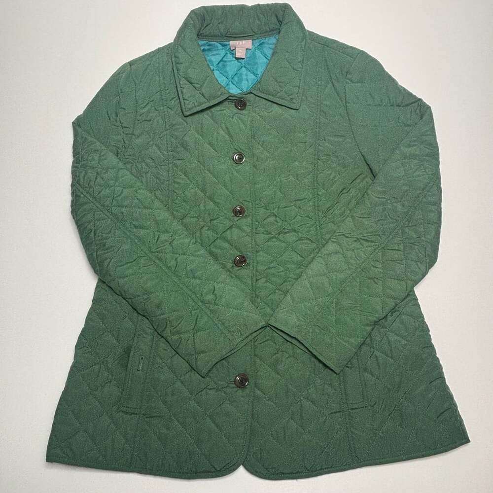 J.Jill Quilted Jacket Size M Green